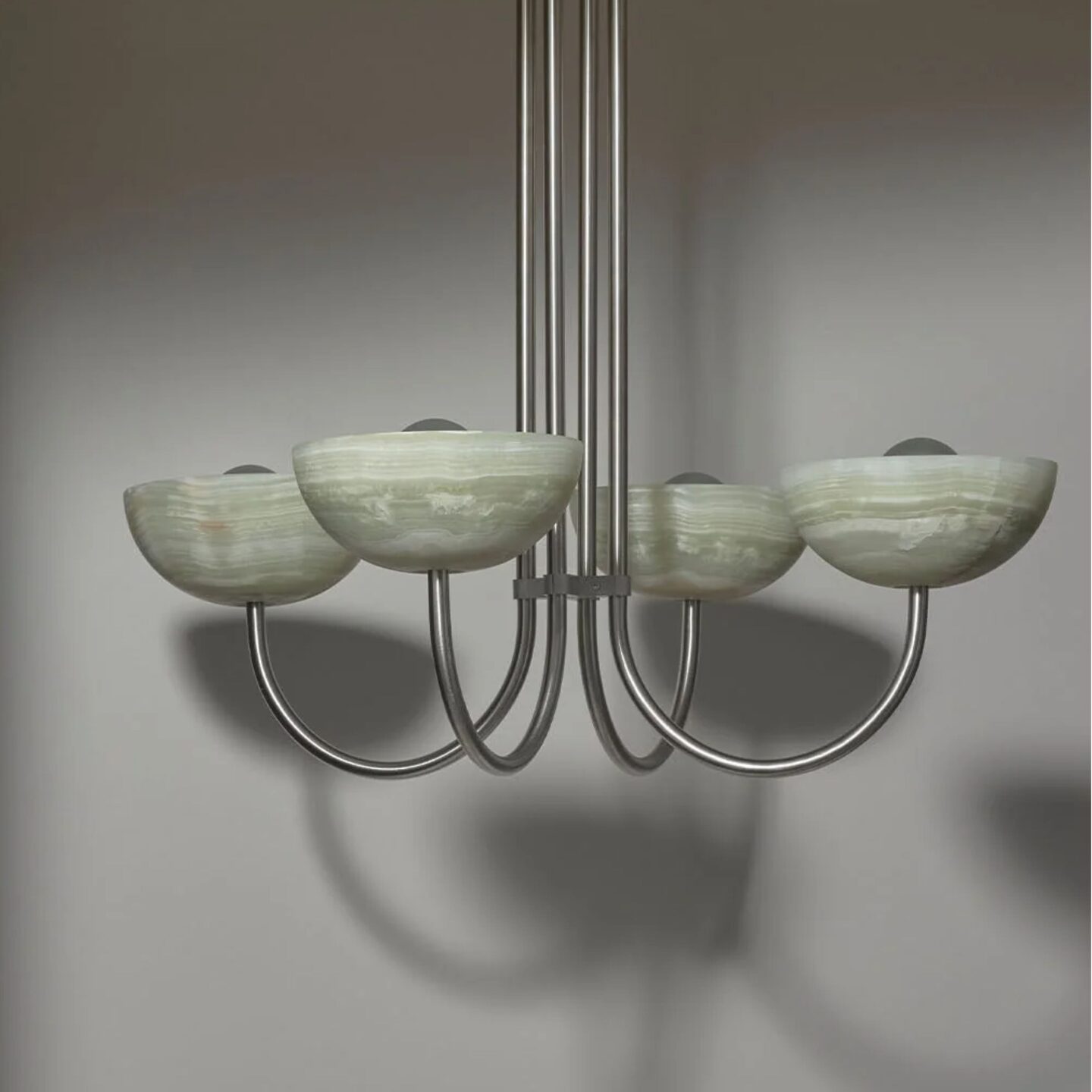 Aurelia Chandelier Quad Large Jade Onyx & Brushed Nickel